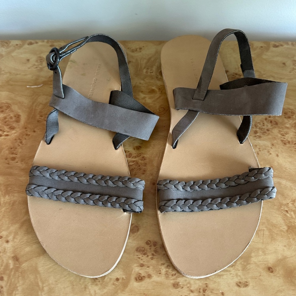 Gray Minimalist Flat Sandals